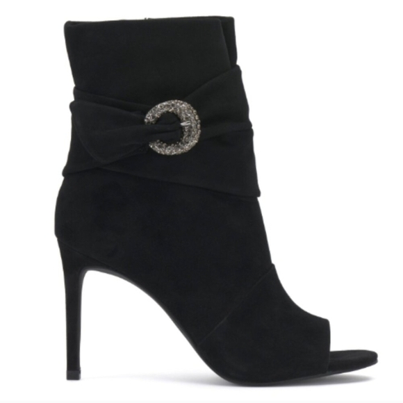 🖤🔹️Vince Camuto🔹️ Womens ANTAYA Suede Peep Toe Ankle Booties Shoes - Picture 2 of 6